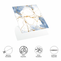 DecoHandy Pvc Yapışkanlı Yer Karosu 30x30cm 4'Lü Paket - Blue Edition 0,36m2
