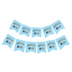 HOŞGELDİN OĞLUM YAZILI MAVİ DOĞUM SÜSÜ FLAMA 2.2 METRE