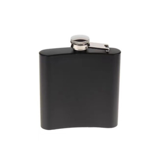 Siyah 6 oz Çelik Cep İçki Kanyak Matarası Siyah 6 oz Çelik Cep İçki Kanyak Matarası
