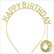 Altın Gold Renk Kristal Taşlı Parlak Happy Birthday Taç Altın Gold Renk Kristal Taşlı Parlak Happy Birthday Taç