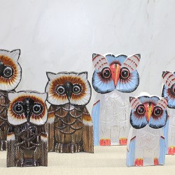 Ahşap 3'lü Baykuş Seti 30 cm