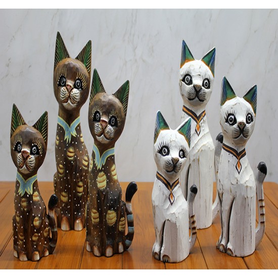 Ahşap 3'lü Kedi Seti 50 Cm Model 3 Ahşap 3'lü Kedi Seti 50 Cm Model 3
