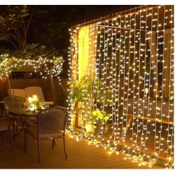 2x2 Metre Perde Led Sarı Işık 