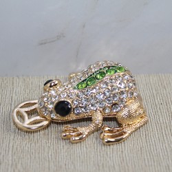 Swarovski Taşlı Minik Figür - Kurbağa 