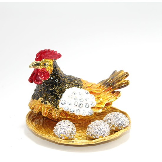 Swarovski Taşlı Yumurtalı Tekli Tavuk Model 1 Swarovski Taşlı Yumurtalı Tekli Tavuk Model 1
