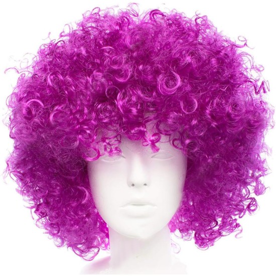 Koyu Mor Violet Renk Afro Bonus Parti Peruğu Koyu Mor Violet Renk Afro Bonus Parti Peruğu