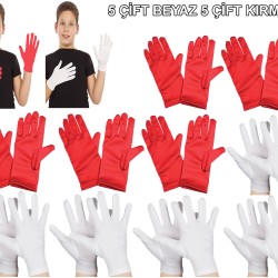 Çocuk Gösteri Eldiven Seti – 5 Çift Beyaz & 5 Çift Kırmızı Çocuk Gösteri Eldiven Seti – 5 Çift Beyaz & 5 Çift Kırmızı
