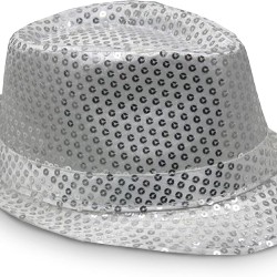 Gümüş Payetli Fötr Şapka Yetişkin Boy