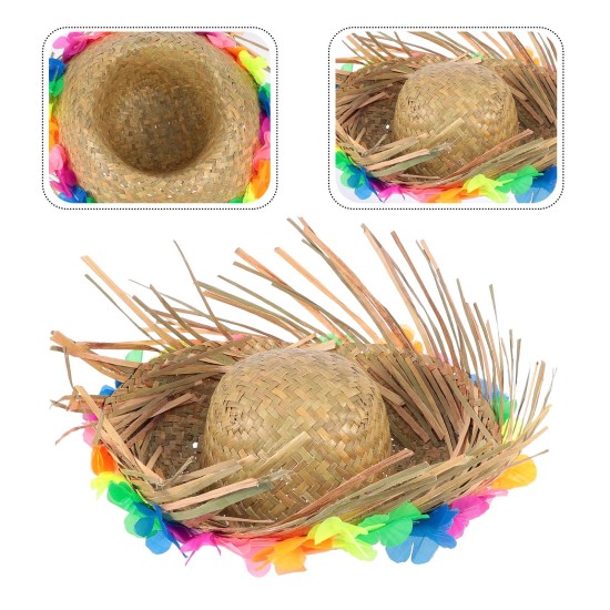 Natural Renkli Püsküllü Örme Hasır Hawaii Şapka Natural Renkli Püsküllü Örme Hasır Hawaii Şapka