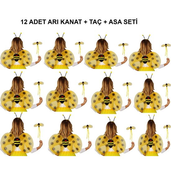 Okul Gösterileri için Arı Seti 12 Adet - Taç, Kanat, Asa Okul Gösterileri için Arı Seti 12 Adet - Taç, Kanat, Asa
