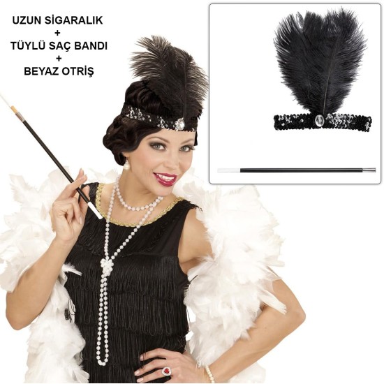 Retro Charliston Aksesuar Seti – Gatsby Kostüm Seti Retro Charliston Aksesuar Seti – Gatsby Kostüm Seti