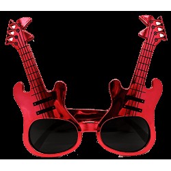 Kırmızı Renk Gitar Şekilli Parti Gözlüğü 