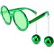 Disko Toplu Küpeli Parti Gözlüğü Yeşil Renk 