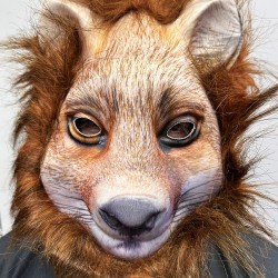 Kahverengi Saçlı Kurt Maskesi Mega Peluş 17 No