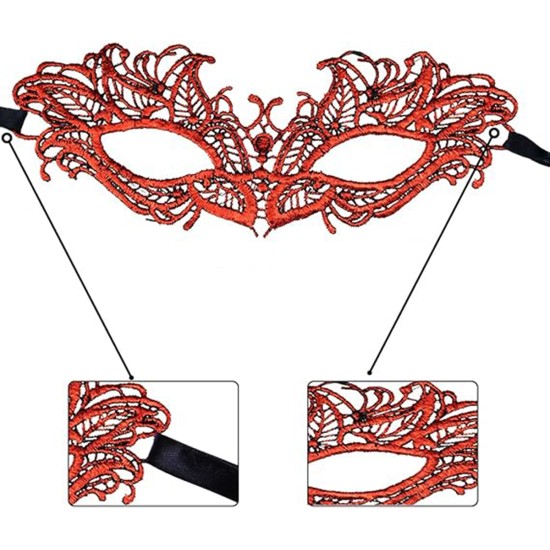 Kırmızı Dantel Masquerade Maskesi 5 No Kırmızı Dantel Masquerade Maskesi 5 No