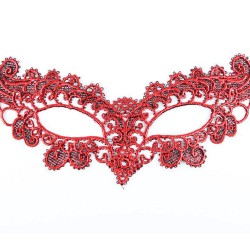 Kırmızı Dantel Masquerade Maskesi 6 No