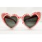 Kırmızı İncili Kalp Gelin Gözlüğü