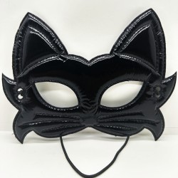 Siyah Renk Kumaş Malzemeden İmal Eva Kedi Maskesi 