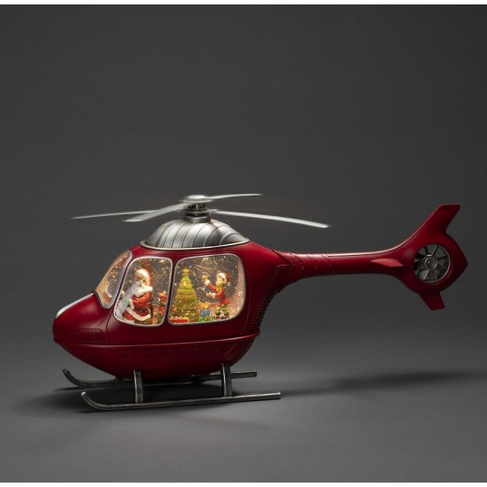 Helikopter Tasarımlı Işıklı Müzikli Kar Küresi Helikopter Tasarımlı Işıklı Müzikli Kar Küresi